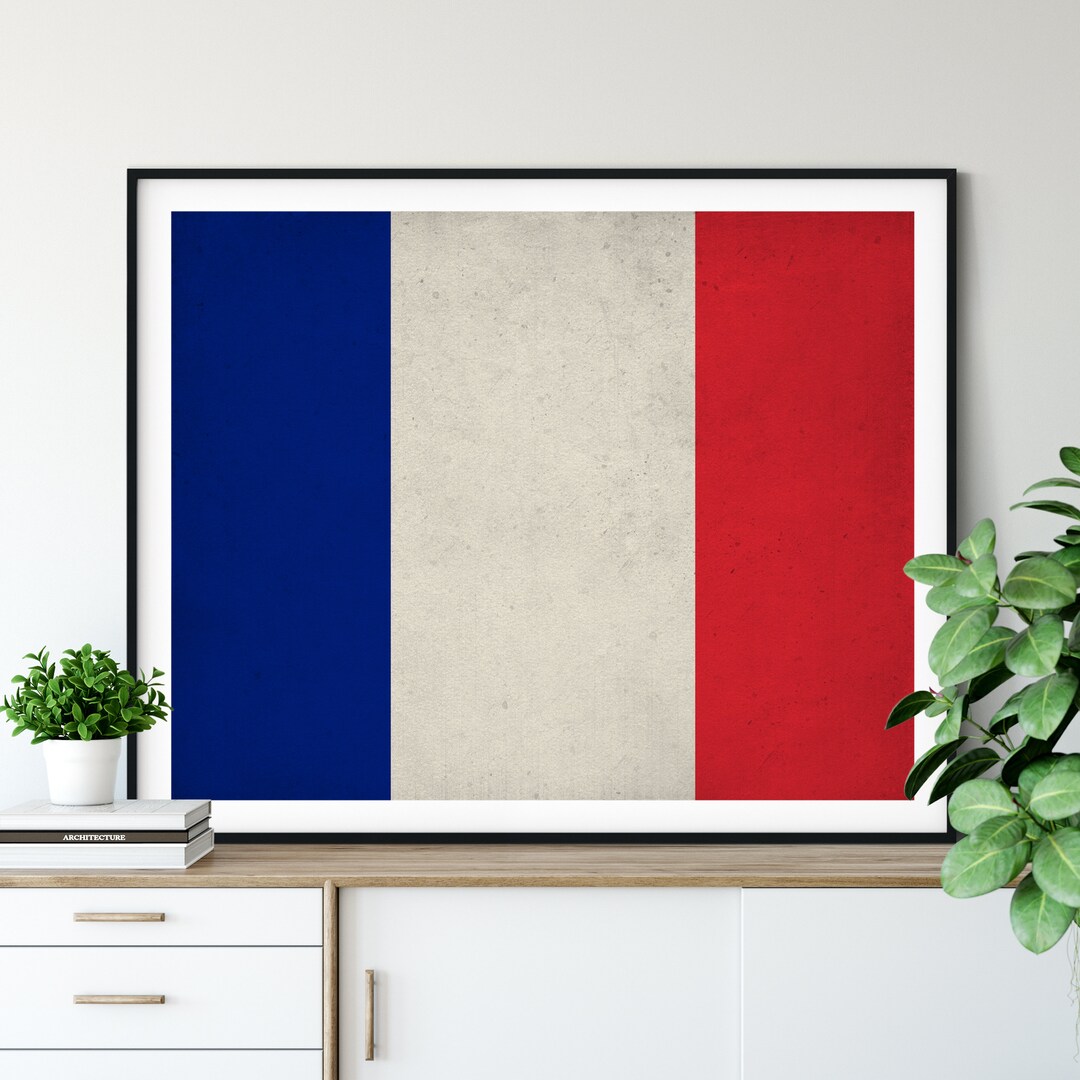 France Flag Art France Flag Print French Flag Poster Country Flag 