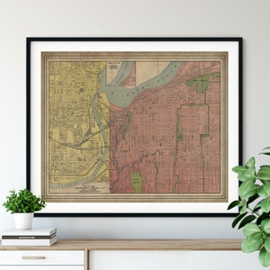 1903 Kansas City Missouri Map Print, Vintage Map Art, Antique Map Wall Art, Kansas City MO Art, Old Maps, Kansas City Print, Moving Gift