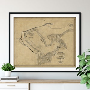 1865 Fort Johnson Map Print - Vintage Charleston Harbor, SC Map Art, Antique Defense Map, Old Map Poster, Atlas Wall Art, South Carolina