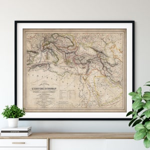 1845 Ottoman Empire Map Print -vintage Map Art, Antique Map, Old Map Poster, History Buff Gift, History Teacher Wall Art, Europe Asie Afrique