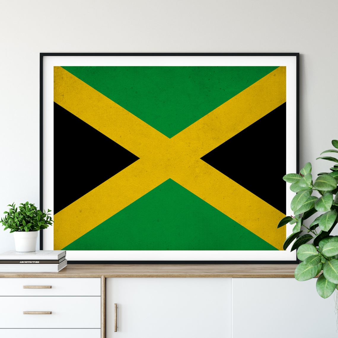 Jamaica Flag Print Jamaica Flag Art Jamaican Flag Jamaica Etsy