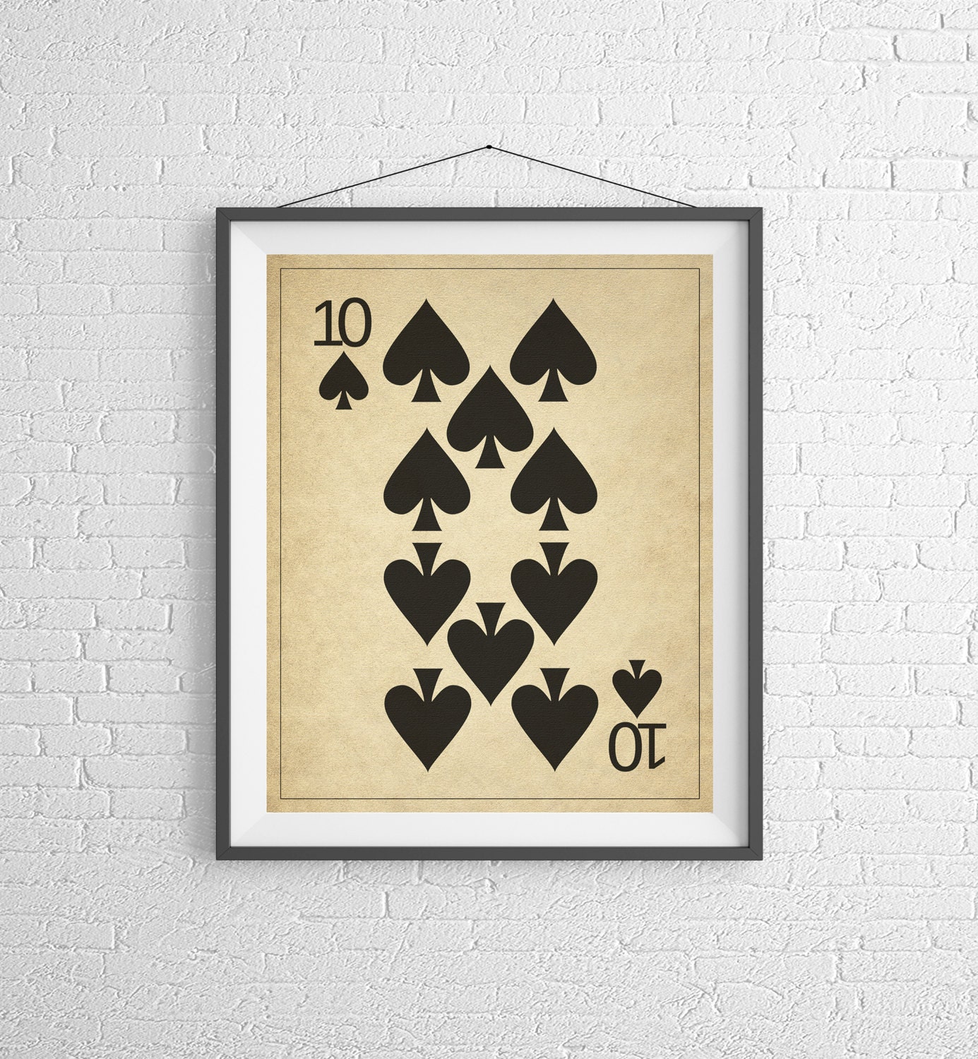 10 of Spades Playing Card Art Print, Game Room Decor, Game Room Art, Game Room Wall Art, Poker