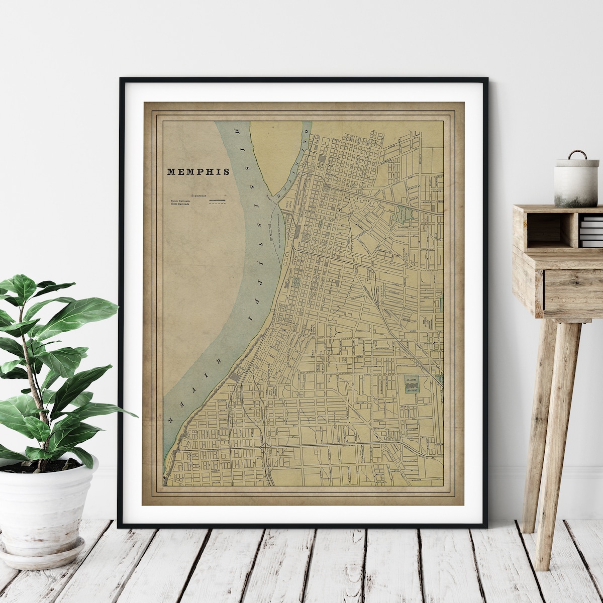 1901 Memphis TN Map Print: Vintage Tennessee Wall Art