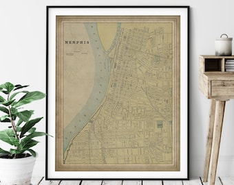 1901 Memphis Tennessee Map Print, Vintage Map Art, Antique Memphis Map, Old Maps, Memphis TN Wall Art, Memphis Art, Memphis Print, Gift