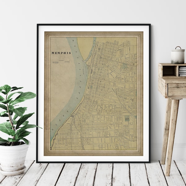 1901 Memphis Tennessee Map Print, Vintage Map Art, Antique Memphis Map, Old Maps, Memphis TN Wall Art, Memphis Art, Memphis Print, Gift