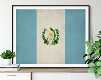 Guatemala Flag Art, Guatemalan Flag Print, Flag Poster, Country Flags, Flag Painting, Guatemala Poster, Housewarming Gifts, Unique Gifts