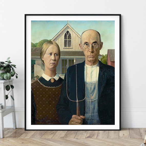 American Gothic Print 20th Century Grant Wood Modernism Classic