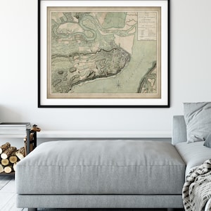 1776 Quebec City Map Print, Vintage Map Art, Antique Map, Wall Art, Old Maps, Quebec Print, Quebec Art, Quebec Canada Gifts, Quebec City Map image 3