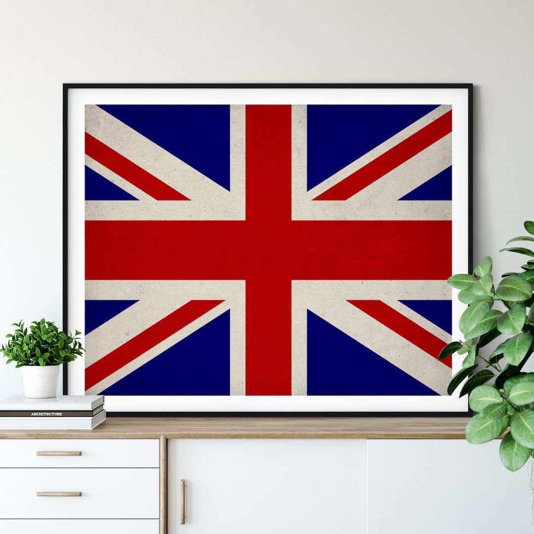 United Kingdom Flag Art Print: Vintage UK Union Jack Wall Decor - Etsy