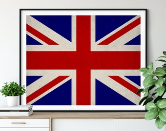 United Kingdom Flag Art, United Kingdom Flag Print, UK Flag Poster, Country Flags, UK Poster, UK Gifts, England, English, Housewarming Gift