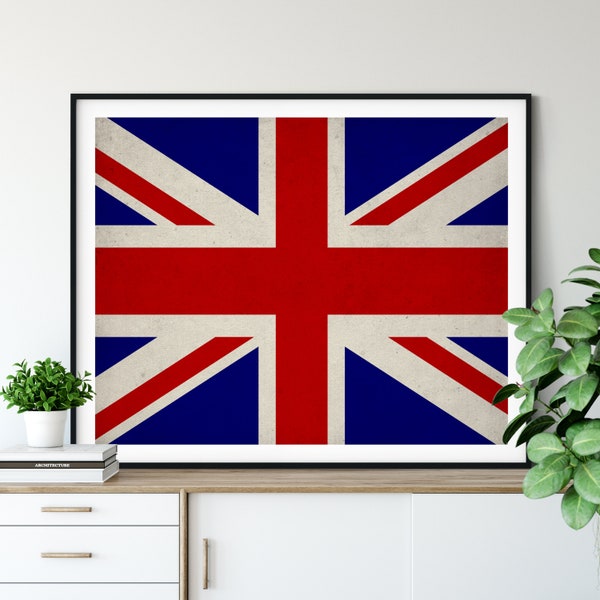 United Kingdom Flag Art, United Kingdom Flag Print, UK Flag Poster, Country Flags, UK Poster, UK Gifts, England, English, Housewarming Gift