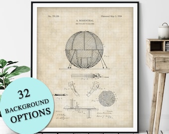 Bicyclist Globe Patent Print - Motorcycle Globe of Death, Customizable Blueprint, Carnival Stunt Plan Poster, Gift, Circus Act Art, Gift