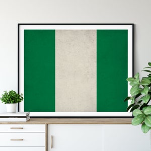 Nigeria Flag Print, Nigeria Flag Art, Nigerian Flag, Nigeria Gifts, Flag Poster, Moving Gift, Vintage Flag Wall Art, Nigerian, African Art