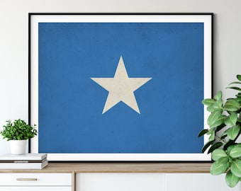 Somalia Flag Print, Somalian Flag Art, Somalia Gifts, Flag Poster, Moving Gift, Vintage Flag Wall Art, Somalia Art, Somalian Gift