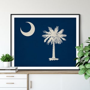 South Carolina Flag Art, South Carolina Flag Print, Flag Poster, SC State Flag, SC Painting, South Carolina Gifts, South Carolina Art