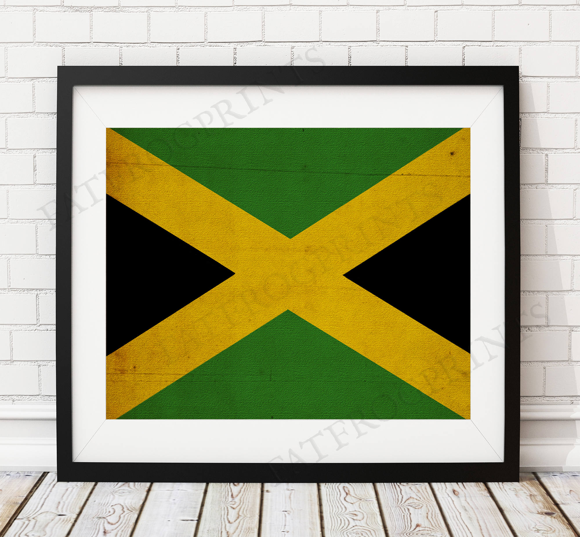 Jamaica Flag Print Jamaica Flag Art Jamaican Flag Jamaica Etsy