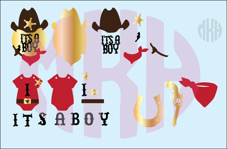 Download Multilayered its a boy cowboy baby shower banner SVG file for | Etsy