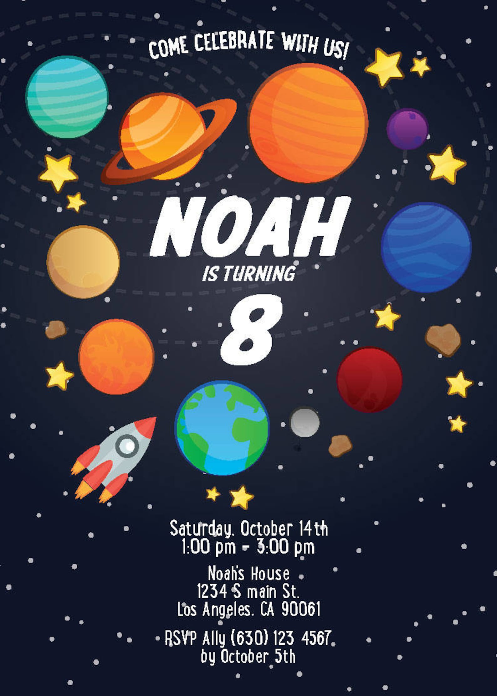 digital-printable-space-birthday-invitation-planets-birthday-etsy