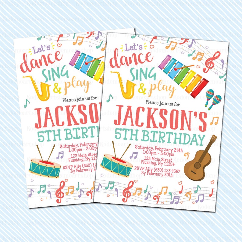 Digital Music Invitation. Music Birthday Invite. Music Night. Etsy