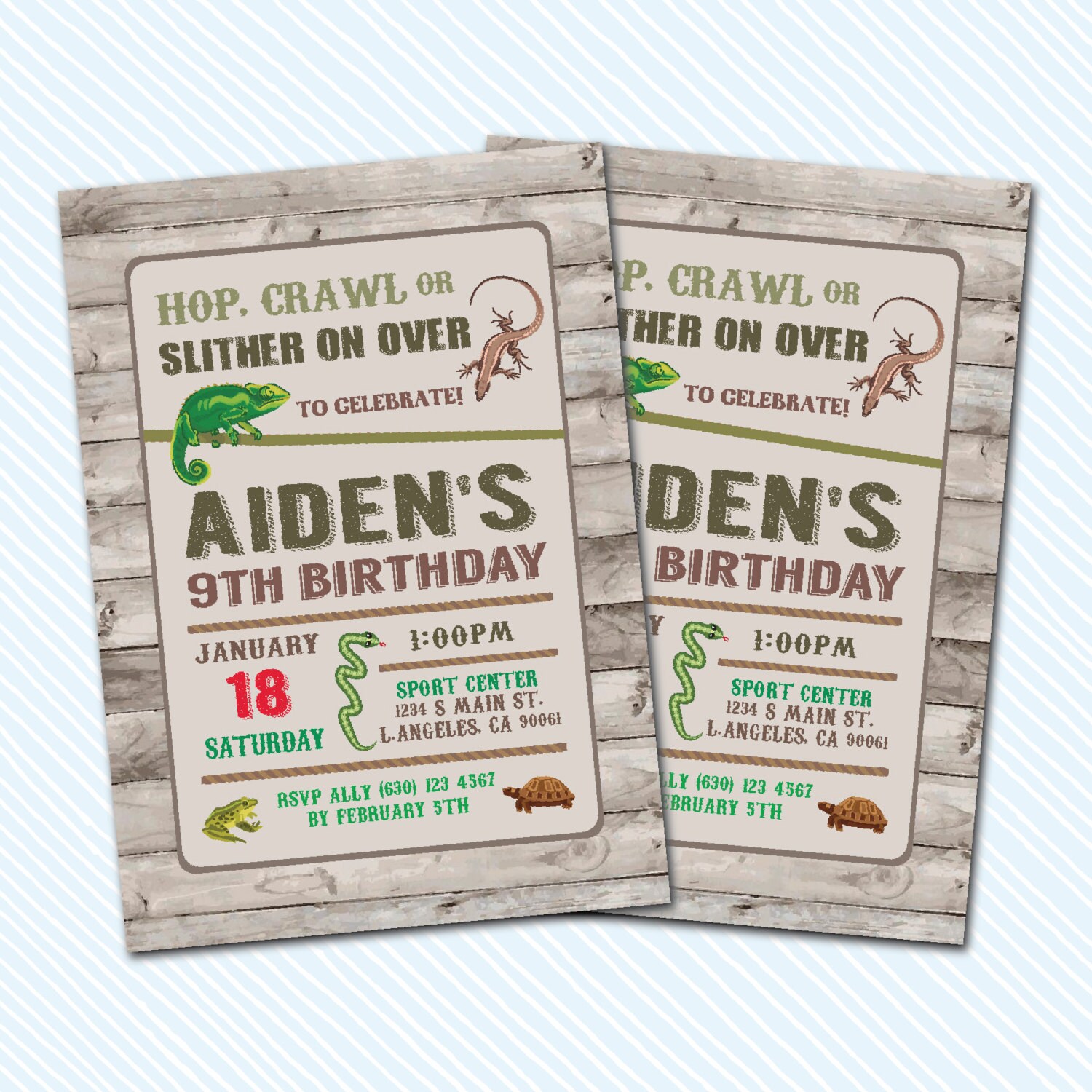 Digital Printable Reptile Birthday Invitation. Lizard birthday Etsy