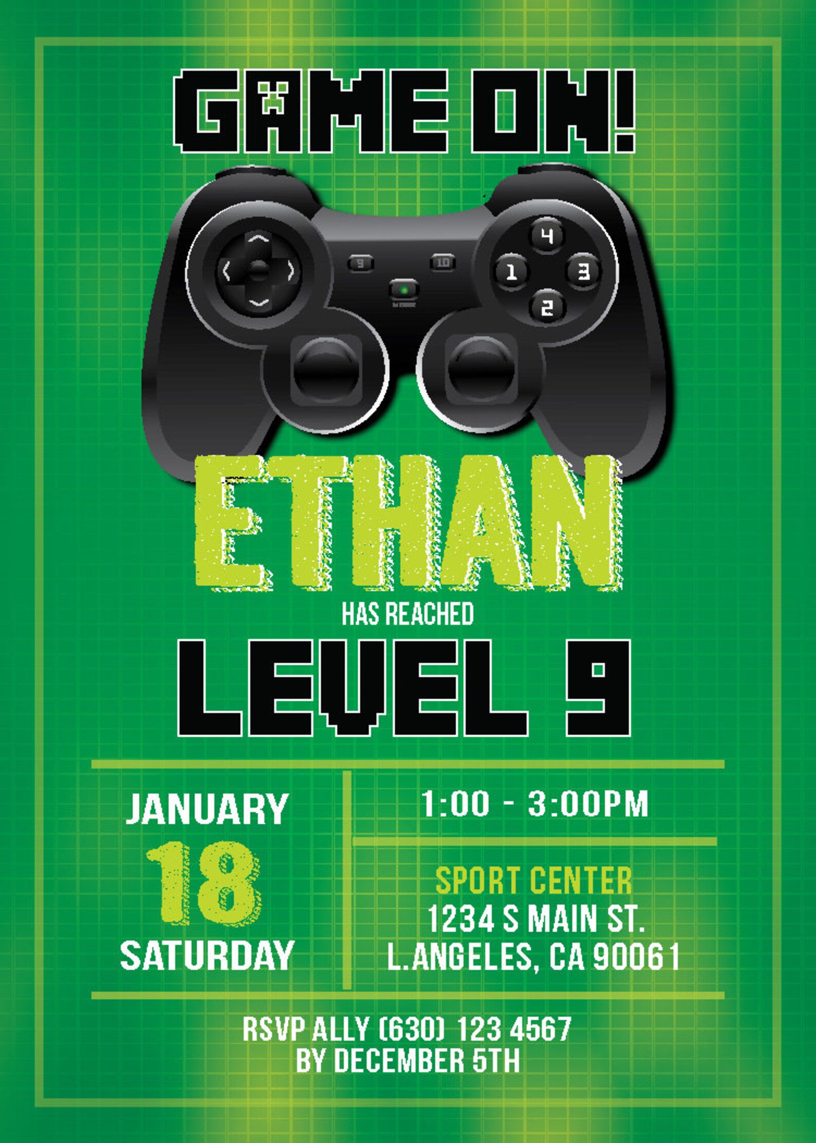 Digital Printable Video Game Birthday Invitation. Gamer | Etsy