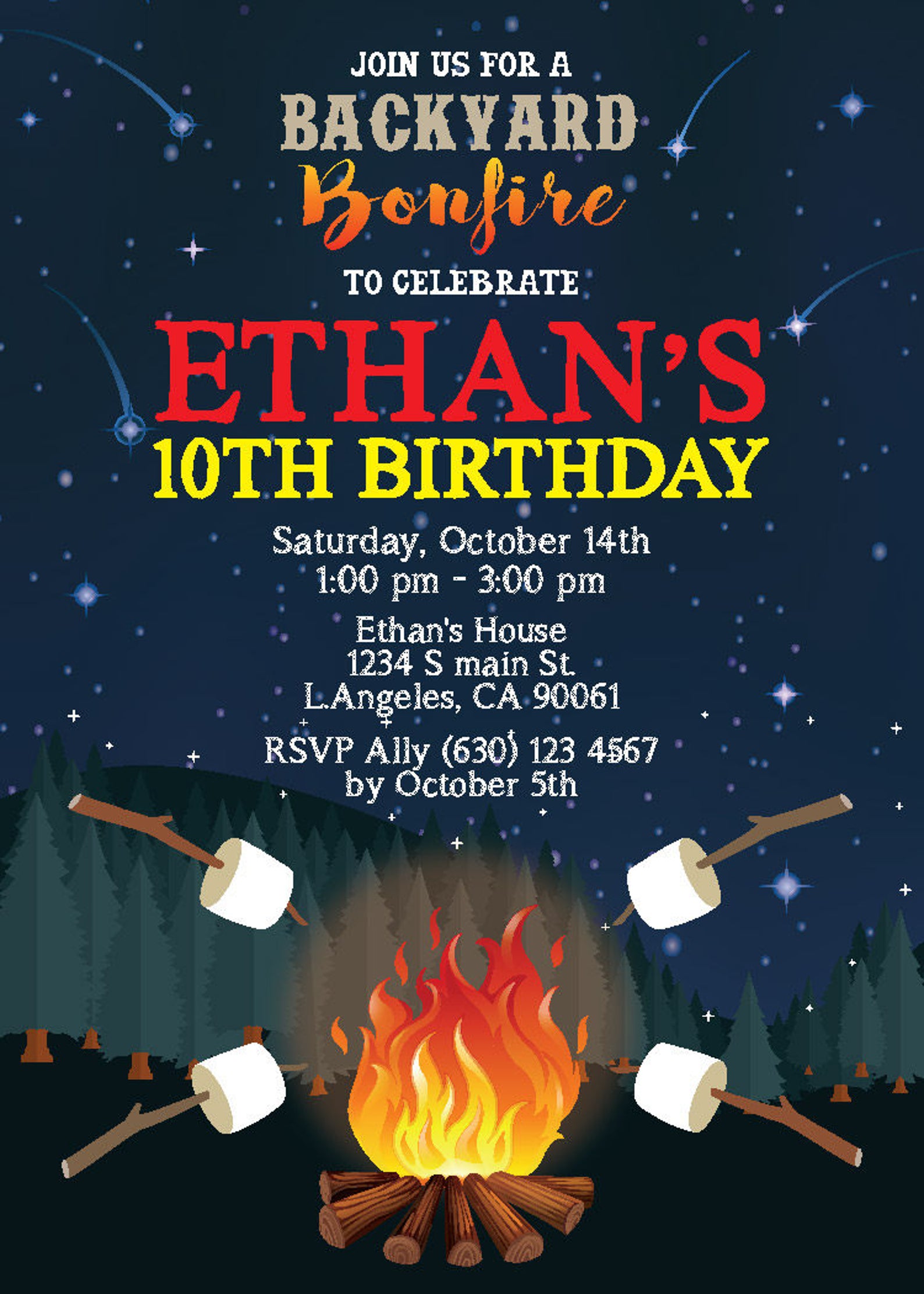 Digital Printable Bonfire Birthday. Camp Fire Party. Camping - Etsy Digital Printable Bonfire Birthday. Camp Fire Party. Camping - Etsy