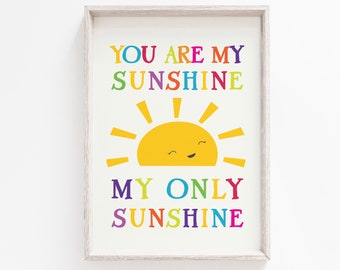 Eres mi sol, impresiones, impresión de guardería, guardería, impresiones de arte, impresión de citas, arte de pared, arte de pared de guardería, impresión de arte de pared, cita de guardería