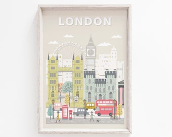 London Print, Wall Art, Travel Print, London Poster, Travel Poster, London Wall Art, Wall Art Print, Travel Wall Art, London, Fine Art Print