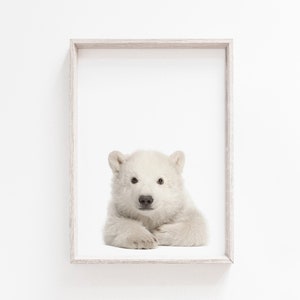 Polar Bear Print, Wall Art, Minimalist Print, Minimalist Art, Wall Art Print, Polar Bear, Nursery Wall Art, Cute Print, Nursery Print, Art