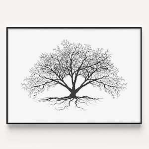 Wall Art, Tree Print, Black and White, Prints, Wall Art Print, Black and White Art, Tree Wall Art, Minimalist Print, Minimalist Art, Trees image 1