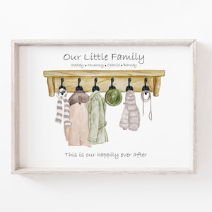 Family Gift, Custom Family Gift, Coat Print, Personalised, Family Print, Custom Gift, Personalised Gift, Mothers Day, Gift, Family, Print