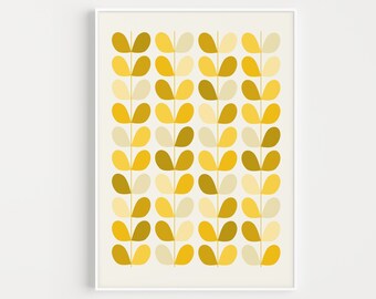 Yellow Print, Ochre Wall Art, Yellow Wall Art, Leaf Print, Ochre Print, Wall Art Print, Yellow, Ochre, Leaf Wall Art, Minimalist Print