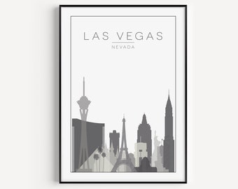 Las Vegas Print, Las Vegas Wall Art, Grey Print, Wall Art Prints,Grey, Las Vegas Poster, Minimalist Art, Grey Wall Art, Travel Art Print