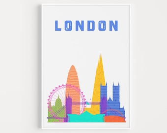 London Print, Art Print, Travel Print, London Wall Art, London Poster, Travel Poster, London Art Print, Wall Art Print, Travel Wall Art