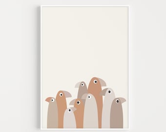 Wall Art, Bird Print, Neutral Print, Wall Art Print, Neutral, Minimalist, Bird Wall Art, Nordic Bird, Scandinavian Print, Bird Art Print