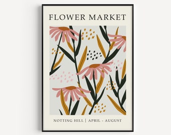 London Flower Market Print,  Flower Print, Flower Market, Minimalist, Wall Art, London Flower Market, Floral Print, Flower Art Print