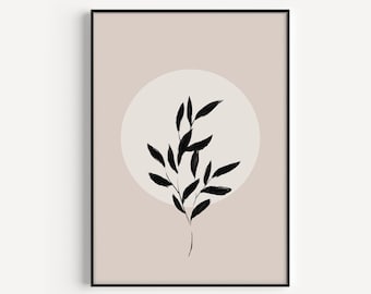 Wall Art Print, Botanical Print, Flower Wall Art, Neutral, Flower Print, Beige Wall Art, Neutral Print, Minimalist, Flower, Wall Art, Prints