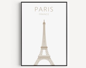 Paris Art Print, Wall Art, Paris Poster, Minimalist Wall Art, Travel Print, Gold, Paris Print, Eiffel Tower, Wall Art Print, Minimalist