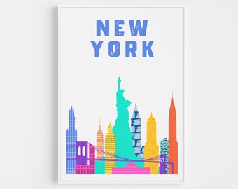 New York Print, Wall Art, New York Art Print, Travel Print, New York Poster, Travel Poster, New York Wall Art, Art Print, Travel Art Print