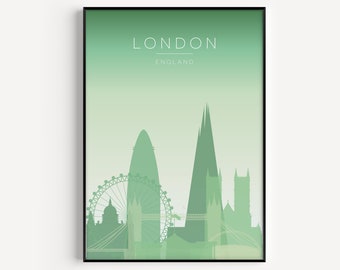 London Print, London Poster, Green Wall Art, Travel Print, Wall Art Print, Green, Poster, London Travel Print, London Wall Art, Travel Art