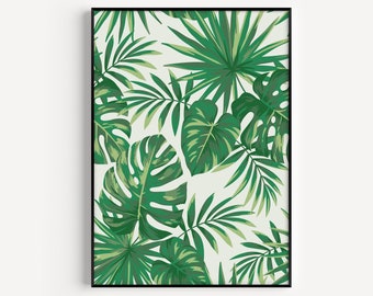 Impresión botánica, Impresión de arte verde, Monstera, Botánico, Verde, Impresión de arte de pared, Impresión de monstera, Arte de pared verde, Impresiones, Arte de pared botánico