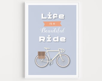 Impression de citation, art mural, impression d'art mural, impression d'art mural, impression de vélo, impression d'art moderne du milieu du siècle, impression de vélo, impression moderne, impression scandinave,