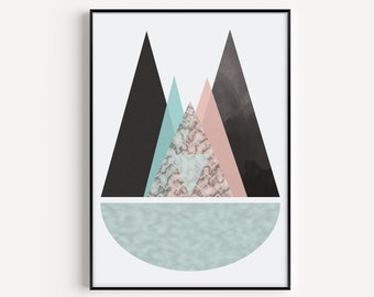 Art Print, Scandinavian Print, Minimalist Print, Blue, Prints, Abstract Print, Modern Print, Pink, Scandinavian, Wall Art, Minimalist Art