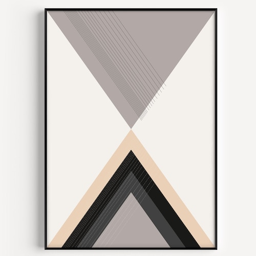 Geometric Print Wall Art Triangle Wall Art Prints Etsy