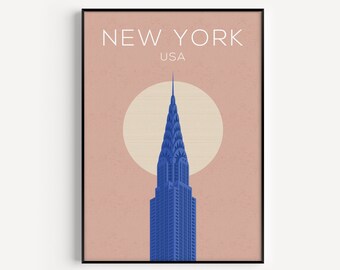 New York Print, Pink Wall Art, New York Poster, Wall Art, Pink Print, Travel Print, Travel Poster, New York Wall Art, Art Print, New York