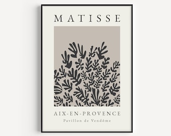 Wall Art Print, Henri Matisse, Prints, Black Beige, Boho Wall Art, Boho Print, Matisse Print, Beige Print, Wall Art, Minimalist Print, Art