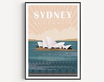Sydney Poster, Sydney Print, Sydney Art, Wand Kunst Drucke, Australien Poster, Minimalistischen Druck, Sydney Geschenk, Sydney Opera House, Reise Poster