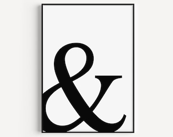 Black White, Prints, Wall Art Prints, Minimalist Wall Art, Ampersand Print, Black and White, Minimalist Print, Scandinavian Print, Art Print