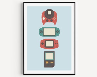 Wandkunst, Retro Wandkunst, Retro Print, Gaming, Gamer Geschenk, Wandkunst Print, minimalistisches Poster, Digitaldruck, skandinavischer Druck, Retro Art