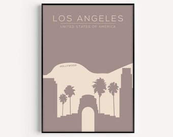 Los Angeles Print, Wall Art Print, Travel Print, Los Angeles Poster, Travel Poster, Minimalist Wall Art, Minimalist Print, Travel Wall Art